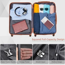 MERAX Luggage Sets New Model Expandable ABS Hardshell 3pcs Luggage Hardside Lightweight Durable Suitcase Sets Spinner Wheels Suitcase With TSA Lock 20''24''28'' - 寶藍色 - 查看 7