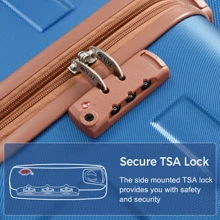 MERAX Luggage Sets New Model Expandable ABS Hardshell 3pcs Luggage Hardside Lightweight Durable Suitcase Sets Spinner Wheels Suitcase With TSA Lock 20''24''28'' - 寶藍色 - 查看 5