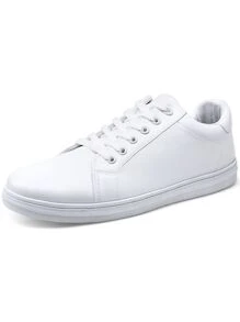 SHOESMALL White Fashion Sneakers Business Casual Shoes For Men - White - View 6