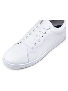 SHOESMALL White Fashion Sneakers Business Casual Shoes For Men - White - View 8