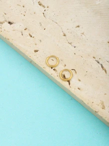 1pair Cute Mini Stainless Steel Hoop Earrings