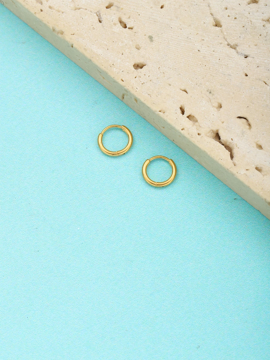 1pair Cute Mini Stainless Steel Hoop Earrings