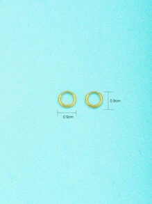 1pair Cute Mini Stainless Steel Hoop Earrings