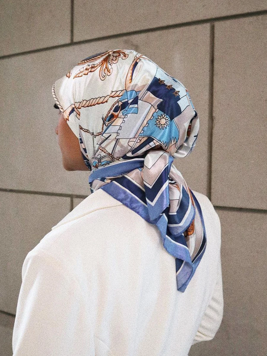 1 Khăn Satin Phong Cách Bohemian Hình Dạng Hình Học Mềm Mại & Mịn Màng Cho Cuộc Sống Hàng Ngày - Nhiều màu - Xem 1