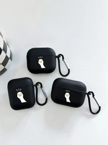 1 个问号哑光白鹅形耳机盒带挂钩，兼容 Apple 蓝牙耳机（仅耳机盒，不含耳机） - 彩色 - 查看 3