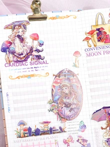 SIMNO 40入組卡通圖案貼紙,可愛金屬質感貼紙,