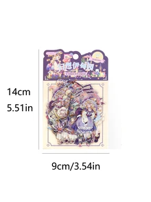 SIMNO 40入組卡通圖案貼紙,可愛金屬質感貼紙,