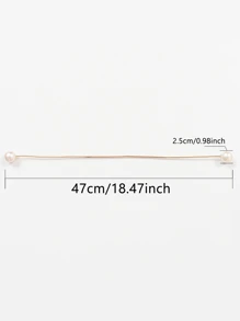 1pc Faux Pearl Decor Curtain Tieback - Gold - View 5