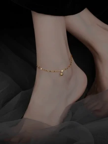 1 Peça Verão Estilo Luxo & Minimalista Desenho Afortunado Com Contas Espumante Tornozeleira Para Mulheres