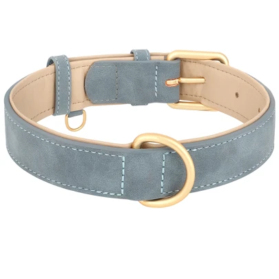 1pc PU Material Soft & Comfortable Dog Collar, Adjustable Size, Available In Blue, Brown, Rose Red Colors