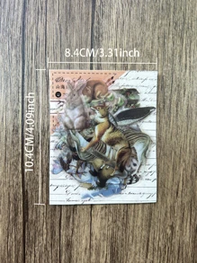 40 miếng dán in hình động vật, miếng dán DIY phong cách cổ điển dành cho học sinh - Nhiều màu - Xem 5