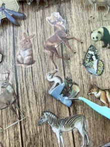 40 miếng dán in hình động vật, miếng dán DIY phong cách cổ điển dành cho học sinh - Nhiều màu - Xem 2