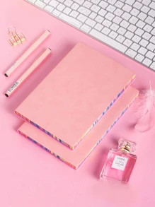 1Pc A5/A6 Dễ Thương Notebook Có Viền 100 Tờ Lót Giấy Cho Học Sinh Kỷ Lục Vẽ - Màu Hồng Tươi - Xem 4