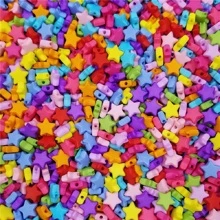 50入組9mm素色亞克力五尖星星珠子 - 彩色 - 查看 3