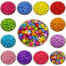 50入組9mm素色亞克力五尖星星珠子 - 彩色 - 查看 4