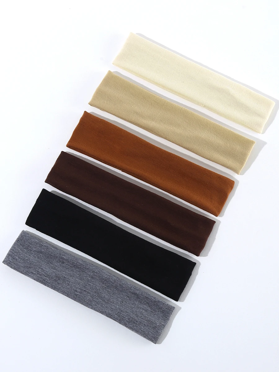 6pcs Solid Fashion Sport Hair Band