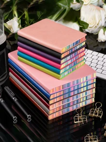 1Pc A5/A6 Dễ Thương Notebook Có Viền 100 Tờ Lót Giấy Cho Học Sinh Kỷ Lục Vẽ - Màu Hồng Tươi - Xem 1