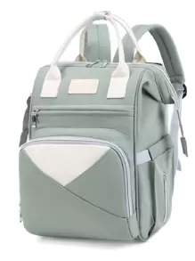 Colorblock Large Capacity Diaper Bag - Green - View 1
