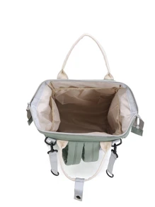 Colorblock Large Capacity Diaper Bag - Green - View 7