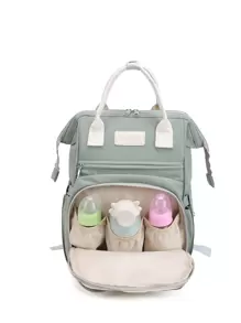 Colorblock Large Capacity Diaper Bag - Green - View 6