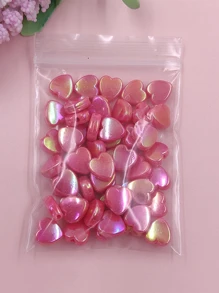 50入組/套心形DIY珠子 - 玫瑰紅 - 查看 6