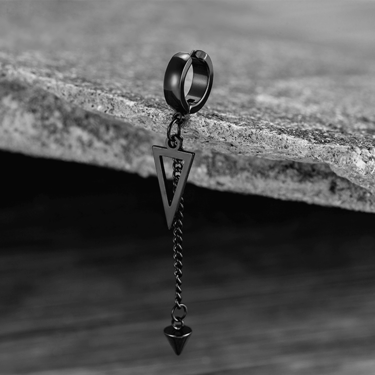 14pcs Black Stainless Steel NonPiercing Spike Rivet Cross Dangle