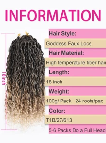 18 inch Tổng Hợp Nữ Thần Locs Móc Tóc Móng Gẩy Nổ Thắt Bím Tóc Cho Nữ 24 Dây/gói - Màu be - Xem 3