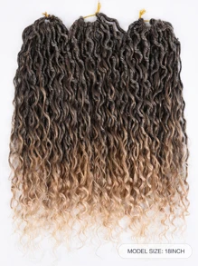 18 inch Tổng Hợp Nữ Thần Locs Móc Tóc Móng Gẩy Nổ Thắt Bím Tóc Cho Nữ 24 Dây/gói - Màu be - Xem 2