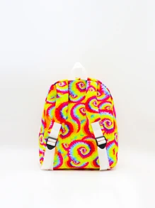 Kids' Tie-dye Color Block Backpack, Lightweight, Suitable For School - Multicolor - View 2