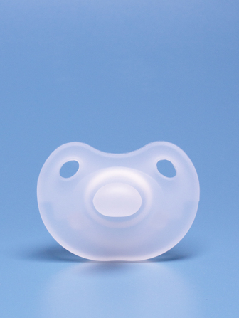 KUNT 1入組嬰兒平底頭矽膠安撫奶嘴,適用於夜晚時間使用