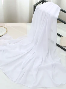 Chất rắn Chiffon Khăn quàng cổ Đối với Cuộc sống hàng ngày Đối với Ngoài trời Và Đi du lịch - trắng - Xem 3