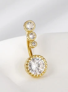 1pc Surgical Steel Belly Button Ring Navel Nombril Piercing CZ Belly Ring Sexy Women Belly Piercing Body Jewelry - Multicolor - View 1