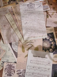 Tarjetas De Bricolahe Con Patrón Vintage De Planetas Y Letras Para Material De Decoración De Scrapbooking - Multicolor - Ver 9