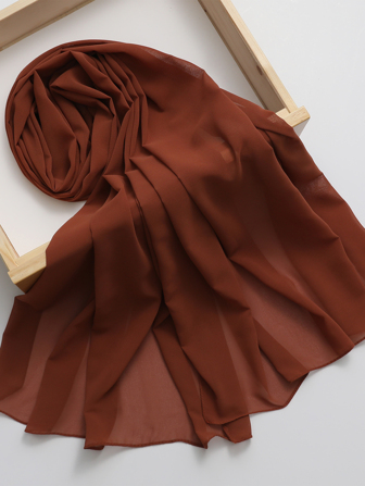 1개 솔리드 소프트 쉬폰 스카프, 일상 캐주얼 생활용 여성 히잡