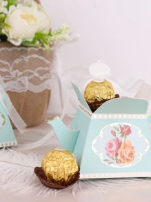 5 piezas Caja de papel de regalo tetera diseño - Azul - Ver 7