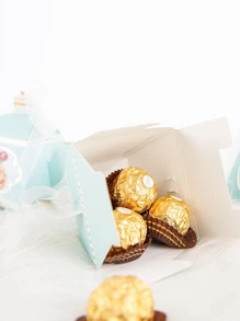 5 piezas Caja de papel de regalo tetera diseño - Azul - Ver 6