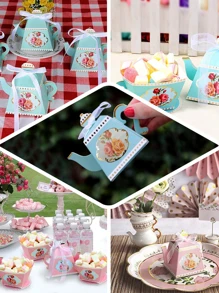 5 piezas Caja de papel de regalo tetera diseño - Azul - Ver 8