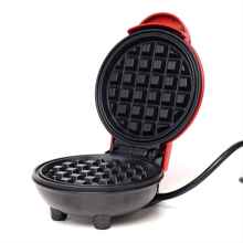 Mini Waffle Maker Small Round/Circular Breakfast Waffle Maker Machine 110v - Red - View 3