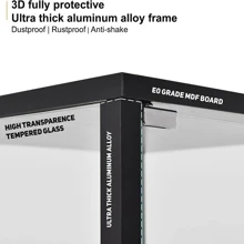 Glass Display Cabinets-4 Shelf Glass Display Case-Single Door Glass Countertop Display Showcase Cabinet -5 mm Tempered Glass - Black - View 4