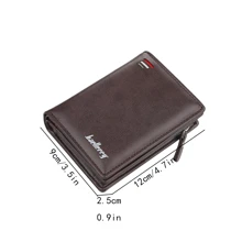 Monedero de hombres multifuncional corto con cremallera - Marrón - Ver 3