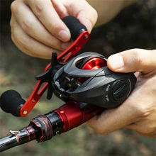 1pc AC2000 Lightweight Spool 6.3:1 Gear Ratio Baitcasting Fishing Wheel Left/Right 8kg Max Drag Saltwater Left/Right Fishing Reel - Red - View 2