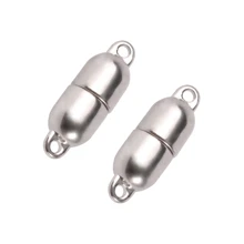 10入組不銹鋼強銀顏色磁性扣連接器適用於珠寶製作DIY皮革燈芯絨手環磁吸結尾扣 - Style 2 - 查看 3