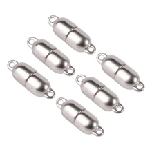 10入組不銹鋼強銀顏色磁性扣連接器適用於珠寶製作DIY皮革燈芯絨手環磁吸結尾扣 - Style 2 - 查看 4