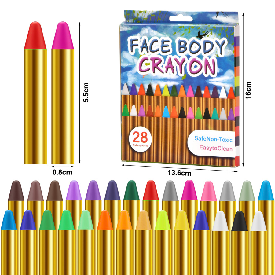 Face Paint Crayons Kit, Body Paint For Kids, Makeup Crayons, Face Paint