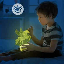 1入組3d獨角獸夜燈帶遙控和触摸控制，創意光學錯覺LED檯燈適用於臥室、假日、家庭、床頭裝飾16顆變色環境燈，送女生最好節日和生日禮物 - 彩色 - 查看 2