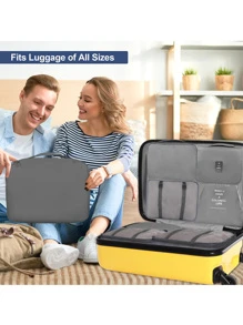 9pcs Portable Travel Storage Bags, Travel Luggage Suitcase Clothes Organizer School Supplies Room Decor Bedroom Decor Dorm Essentials For School Student Teacher Travel Essentials For Travel Backpack Travel Bag Luggage Suitcase Travel Gear Back To School Moving Bags Organizer - Grey - View 5
