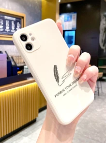 Funda de teléfono con estampado de plumas - Multicolor - Ver 3