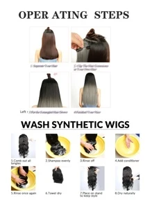 夾式髮束4入組,粗亮髮片長波浪夾式髮片滿頭20英寸合成髮纖維髮束女性用 - 巧克力棕 - 查看 8