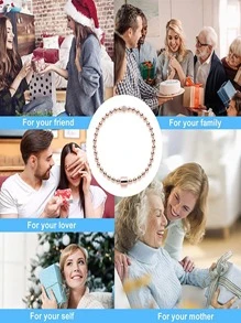 經典女士吊墜串珠手鏈玫瑰D方晶鋯石串珠鏈條腕帶首飾類禮品合適適用於女士們,精美和迷人禮品 - 玫瑰金 - 查看 6