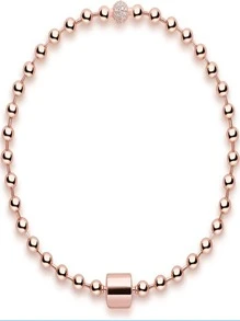 經典女士吊墜串珠手鏈玫瑰D方晶鋯石串珠鏈條腕帶首飾類禮品合適適用於女士們,精美和迷人禮品 - 玫瑰金 - 查看 5